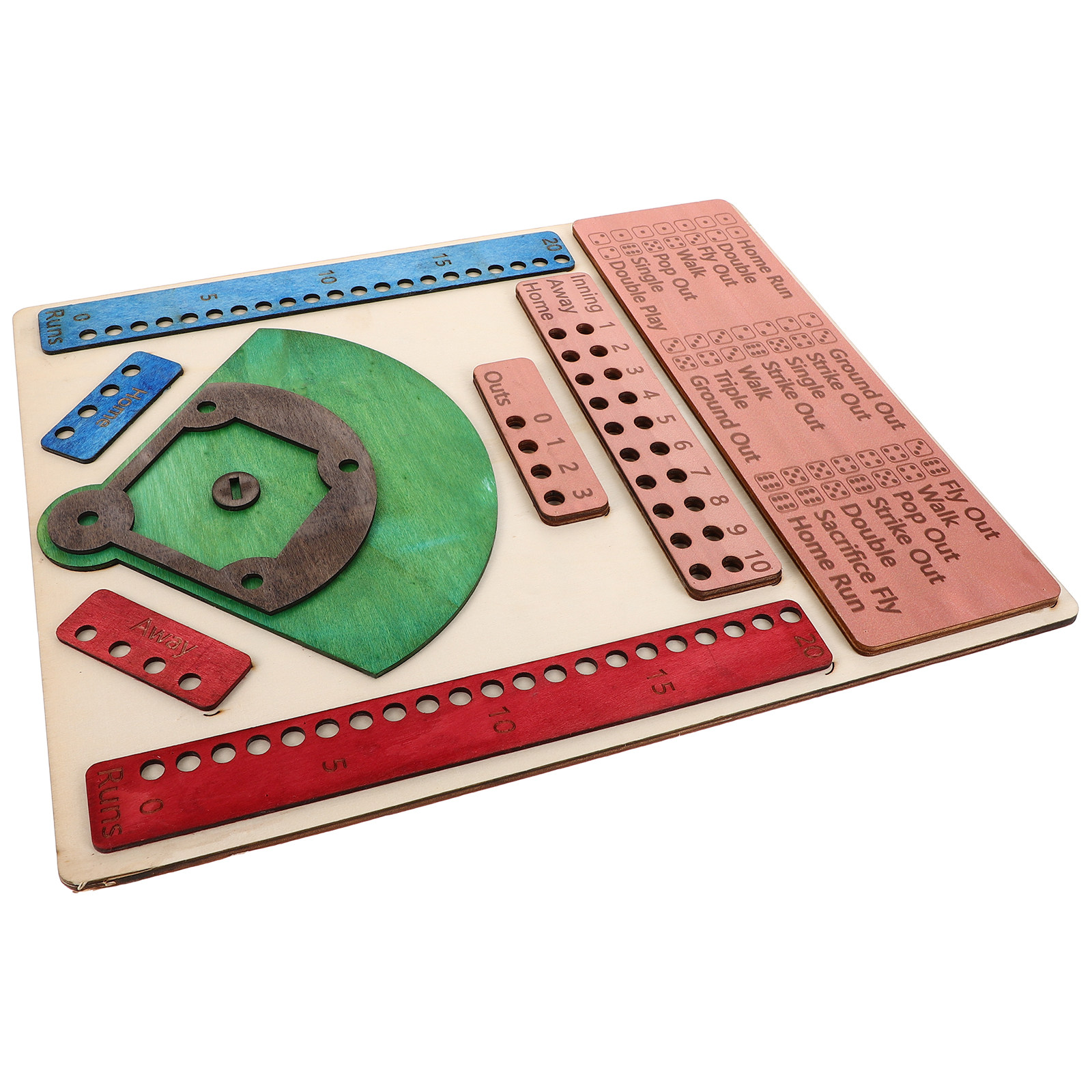 Board Game Festival - Drewniana gra planszowa w baseball, kolorowa