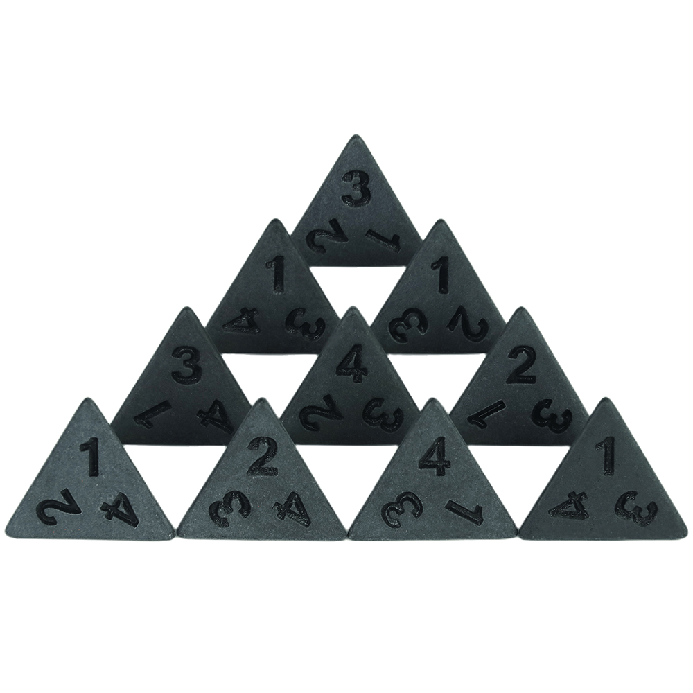 Głęboko czarne kostki D4, D6,  – Dice Tower Wooden recenzja i cena
